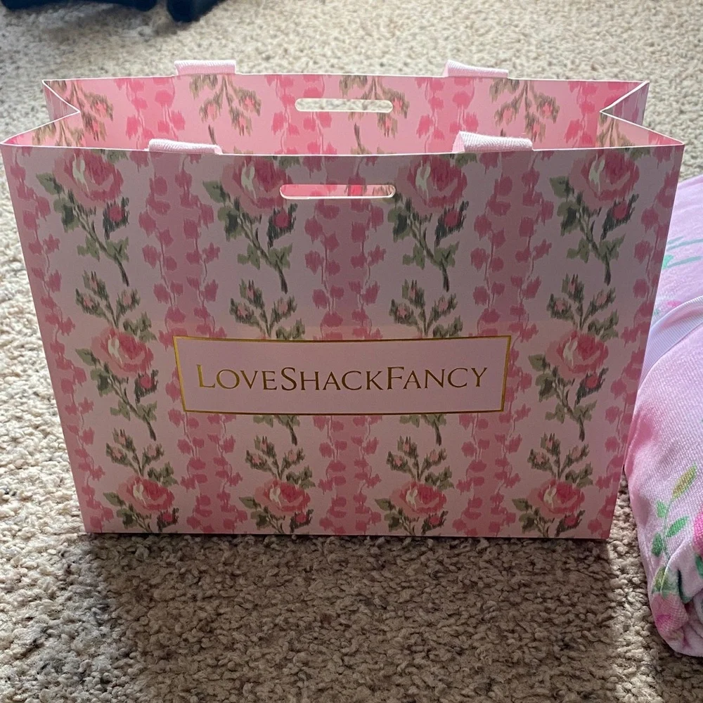 LoveShackFancy Pink Floral Beach Towel